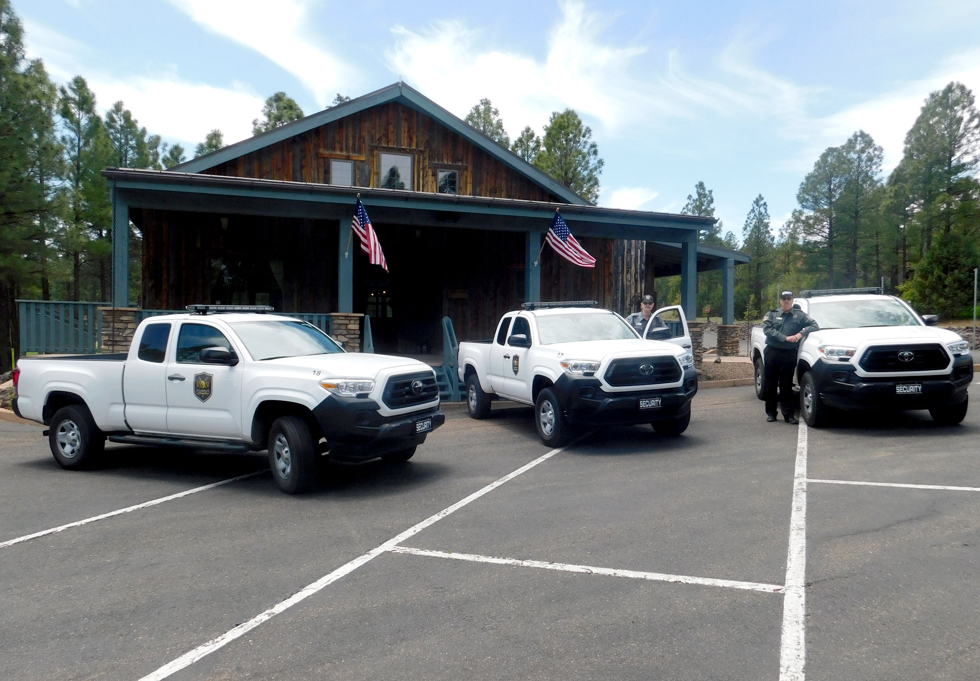 three trucks